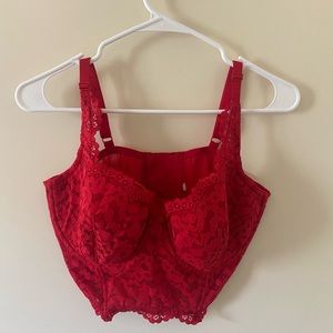 Lace red top